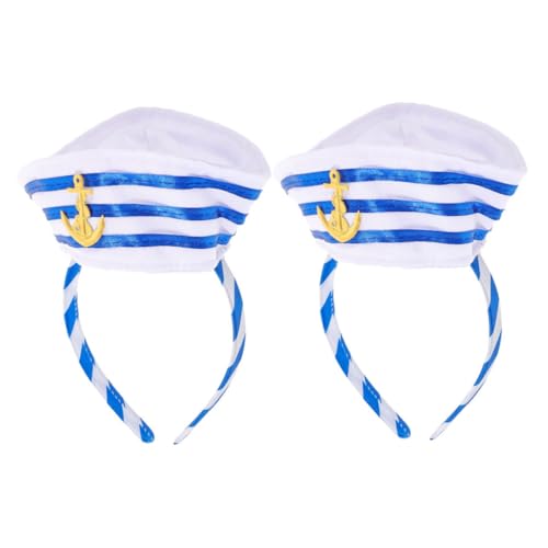 WOFASHPURET 2 Stück Kapitänsmütze Haarreif Verstellbare Matrosenmütze für Karneval Mottoparty Cosplay Halloween Kostüm Accessoire für Damen und Herren WOFASHPURET 2 Stück Kapitänsmütze Haarreif Verstellbare Matrosenmütze für Karneval Mottoparty Cosplay Halloween Kostüm Accessoire für Damen und Herren von WOFASHPURET