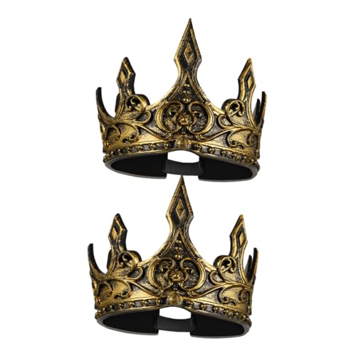 WOFASHPURET 2 Stück Königskrone Krone für Erwachsene barocke Krone Kostüm -Kronkönig Krone Parteibevorzugung Krone Cosplay Kronen für Krönungstag Männer schämen Krone PU-Schaum Kaffee von WOFASHPURET