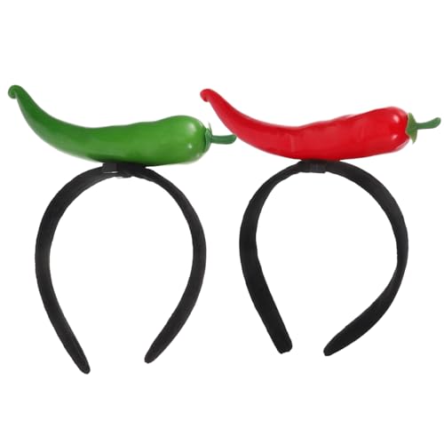WOFASHPURET 2 Stück Lustiges Stirnband Teiliges Chili Haarband Party Haarreifen Haar Dekoration Weich Bequem Kopfschmuck für Mädchen von WOFASHPURET