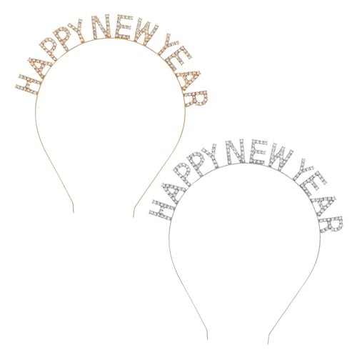 WOFASHPURET 2 Stück Teiliges Buchstaben Strass Haarbänder Happy Year Festliche Party Kopfbedeckung Langlebig Rutschfest Leicht Geeignet für Neujahrsfeiern und WOFASHPURET 2 Stück Teiliges Buchstaben Strass Haarbänder Happy Year Festliche Party Kopfbedeckung Langlebig Rutschfest Leicht Geeignet für Neujahrsfeiern und von WOFASHPURET