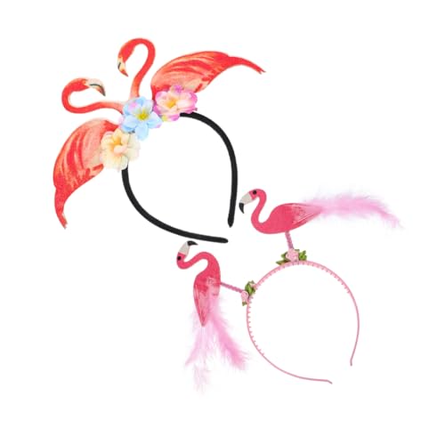 WOFASHPURET 2 Stück Teiliges Flamingo Haarband Tropisches Party Accessoire aus Filz und Wiederverwendbar Leicht und Bequem für Hawaii Luau und Deko für Damen und Herren von WOFASHPURET