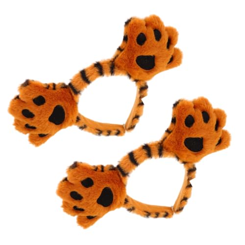 WOFASHPURET 2 Stück Teiliges Tigerohren Haarband aus Plüsch Süßes Kostümzubehör für Halloween Karneval und Cosplay Events für Damen und Tierkostüm Haarreif mit Niedlichem Design von WOFASHPURET
