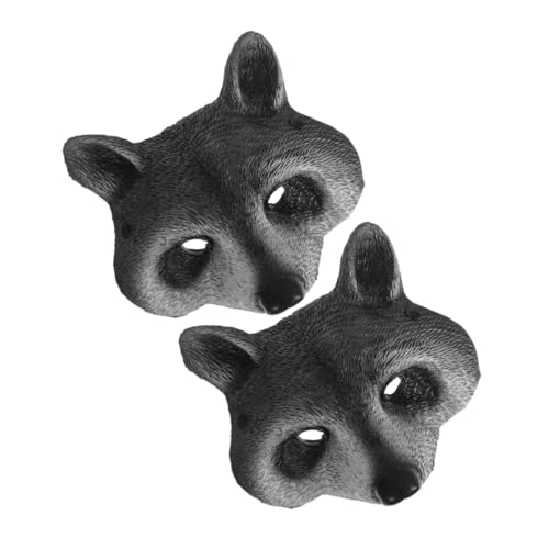 WOFASHPURET 2 Stück Teiliges Waschbär Masken Realistische Halbe Gesichtsmasken mit Verstellbarem Sitz Atmungsaktiv Komfortabel für Halloween Cosplay Maskenball Themenparty Geeignet für von WOFASHPURET