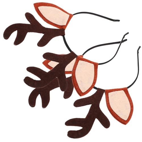 WOFASHPURET 2 Stück Weihnachts Rentier Geweih Haarband mit Eisenklammern Kuscheliges Stirnband für Familienfeiern und Xmas Partys Festliches Kopfschmuck Accessoire für Damen von WOFASHPURET