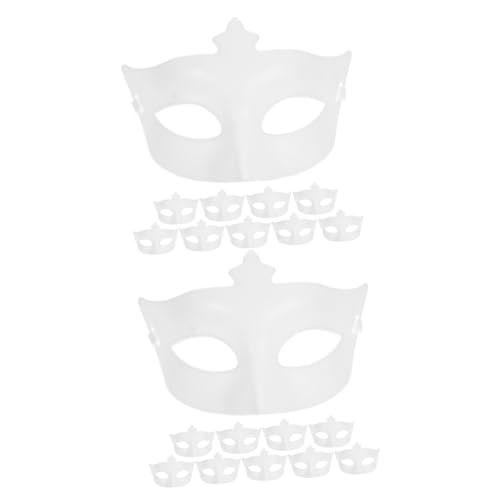 WOFASHPURET 20 Stk Halloween-maske Maskerade-maske Leere Halbgesichtsmaske Halbe Gesichtsmaske Zum Selbermachen Halbe Gesichtsmaske Für Maskerade Leere Maske Weiß Plastik Augenbinde Cosplay von WOFASHPURET