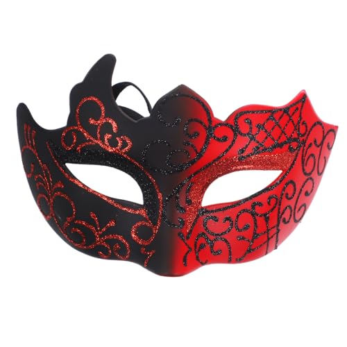 WOFASHPURET 2St Halbgesichts-Flammenmaske halloween masken halloweenmaske Maske für Frauen Maskenmaske für Paare Augenbinde Maskerade-Maske Cosplay-Requisiten Halloween-Masken Erwachsener rot von WOFASHPURET