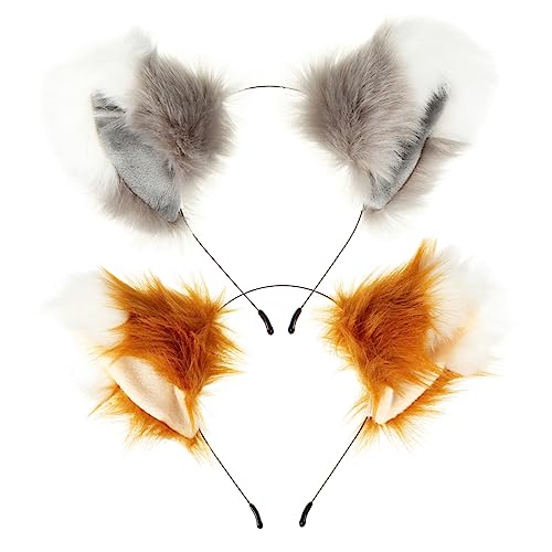 WOFASHPURET 2Stücke Exquisite Haarreifen mit Fuchsohren Tierohren Haaraccessoires für Festivals und Cosplay Leicht für Damen WOFASHPURET 2Stücke Exquisite Haarreifen mit Fuchsohren Tierohren Haaraccessoires für Festivals und Cosplay Leicht für Damen von WOFASHPURET