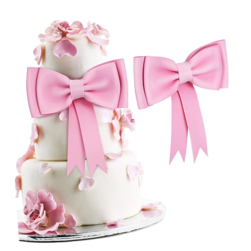 WOFASHPURET 2Stücke Große Schleifen Kuchenaufsätze Aus Wiederverwendbare Kuchendekorationen Für Geburtstagsfeiern Und Hochzeiten Tortendeko Für Cupcakes Und Torten Einfache von WOFASHPURET
