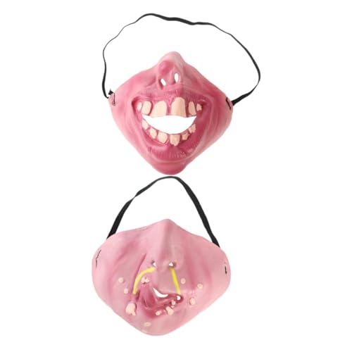 WOFASHPURET 2Stücke Halbe Gesichtsmaske für Halloween Kostüm Zubehör Atmungsaktive Bequeme für Maskerade Partys Cosplay Kreative Halloween Dekorationen von WOFASHPURET
