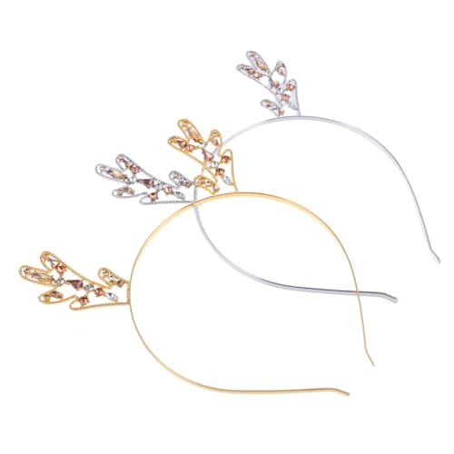 WOFASHPURET 2Stücke Metall Haarbänder Mit Rentiergeweih Glänzendes Weihnachts Stirnband Für Partys Karneval Und Festliche Anlässe Kopfschmuck Für Damen von WOFASHPURET