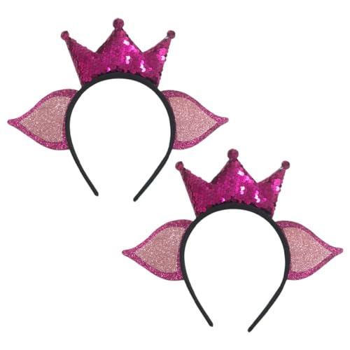 WOFASHPURET 2Stücke Schwein Ohrförmige Haarreifen mit Krone Dekorative Stirnbänder für Festival Geburtstagsfeier und Cosplay Kopfschmuck WOFASHPURET 2Stücke Schwein Ohrförmige Haarreifen mit Krone Dekorative Stirnbänder für Festival Geburtstagsfeier und Cosplay Kopfschmuck von WOFASHPURET