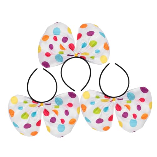 WOFASHPURET 3 STÜCKE Bunte Clown Haarreifen mit Punkten Weiches Stirnband für Erwachsene Bequemes Halloween Kostüm Zubehör für Karneval Festival Party und Cosplay von WOFASHPURET