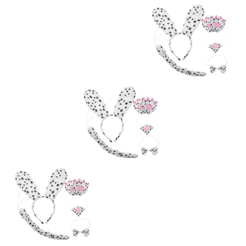 WOFASHPURET 3 Sätze Dalmatiner-ohr-stirnband Kleidung Welpe Schmücken Handschuh Haarband Outfit Frauen Kopfschmuck Hundekopfschmuck Stirnbänder Für Cosplay Tier Kind Karikatur Stoff von WOFASHPURET