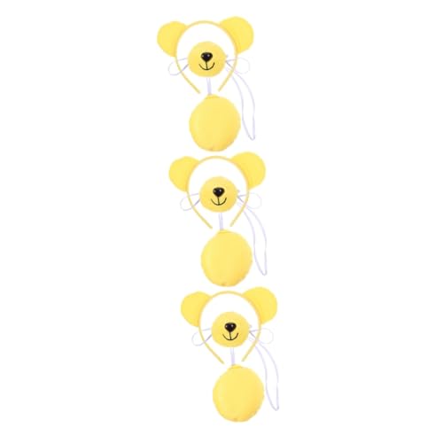 WOFASHPURET 3 Sätze Waschbär -stirnband -set Bärenohren Haarband Kopfbedeckungen Mit Waschbärohren Performance-kostüm Für Waschbärohren Stirnband Tierkostüm Stoff Yellow WOFASHPURET 3 Sätze Waschbär -stirnband -set Bärenohren Haarband Kopfbedeckungen Mit Waschbärohren Performance-kostüm Für Waschbärohren Stirnband Tierkostüm Stoff Yellow von WOFASHPURET