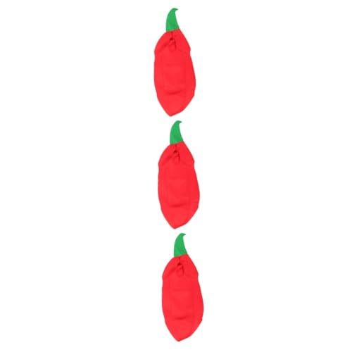 WOFASHPURET 3 Stück Chili Pfeffer Kostüm Peperoncini Paprika Kleidung Chili Kleidung Chili Kostüm Cosplay Kinderkostüm Pfeffer Kostüm Cosplay Requisite Geschenk Stoff Gemüse Kind von WOFASHPURET