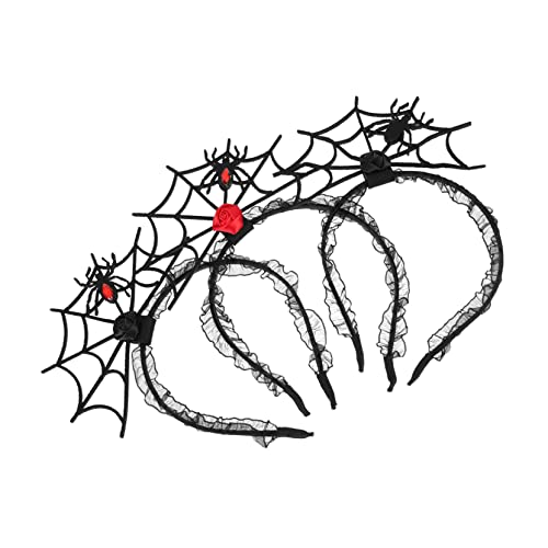 WOFASHPURET 3 Stück Halloween Haarschmuck Teiliges Spitzen Haarreifen mit Spinnennetz Design Langlebig Passend für Erwachsene Festlicher Kopfschmuck für Halloween Cosplay und Party WOFASHPURET 3 Stück Halloween Haarschmuck Teiliges Spitzen Haarreifen mit Spinnennetz Design Langlebig Passend für Erwachsene Festlicher Kopfschmuck für Halloween Cosplay und Party von WOFASHPURET