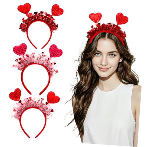 WOFASHPURET 3 Stück Kopfbänder für Valentinstag Haaraccessoires Romantische Kopfstücke für Partys Hochzeiten und Besondere Anlässe Leicht und Rutschfest für Foto Requisiten WOFASHPURET 3 Stück Kopfbänder für Valentinstag Haaraccessoires Romantische Kopfstücke für Partys Hochzeiten und Besondere Anlässe Leicht und Rutschfest für Foto Requisiten von WOFASHPURET