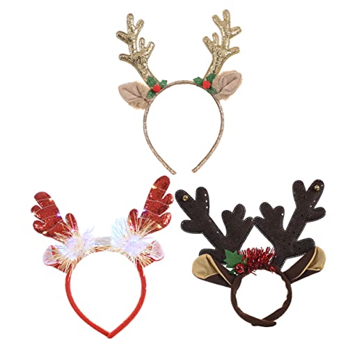 WOFASHPURET 3 Stück Leuchtende Rentier Haarreifen Weihnachten Kopfschmuck Party Festival Accessoires Weich und Leicht für Erwachsene Zufällige Farbe WOFASHPURET 3 Stück Leuchtende Rentier Haarreifen Weihnachten Kopfschmuck Party Festival Accessoires Weich und Leicht für Erwachsene Zufällige Farbe von WOFASHPURET