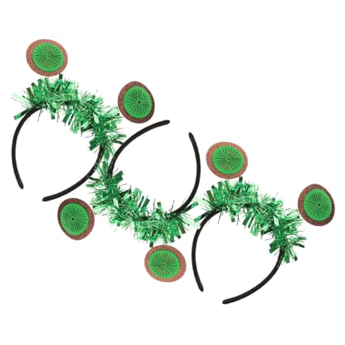 WOFASHPURET 3 Stück Stirnband Mädchen Haarzubehör Obst Haarband Urlaub Stirnbänder festliche Kopfbedeckung Stirnbänder für Kostümpartys Federzubehör Party Hair Hoop Partyzubehör Filzstoff Grün von WOFASHPURET