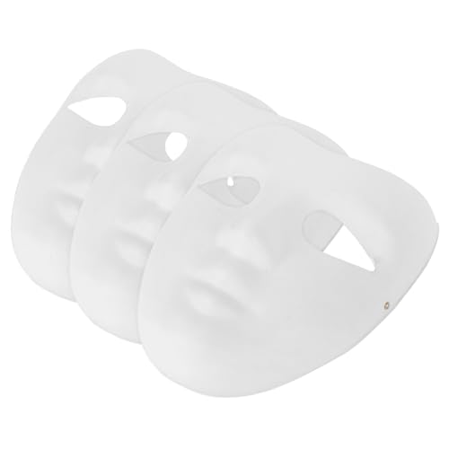 WOFASHPURET 3 Stück Tanzparty-maske, Performance-nutzung, Maske Für Kostümpartys Und Tanzveranstaltungen, Leere Weiße Maske Für Bastelarbeiten, Bemalbare Masken-requisite von WOFASHPURET