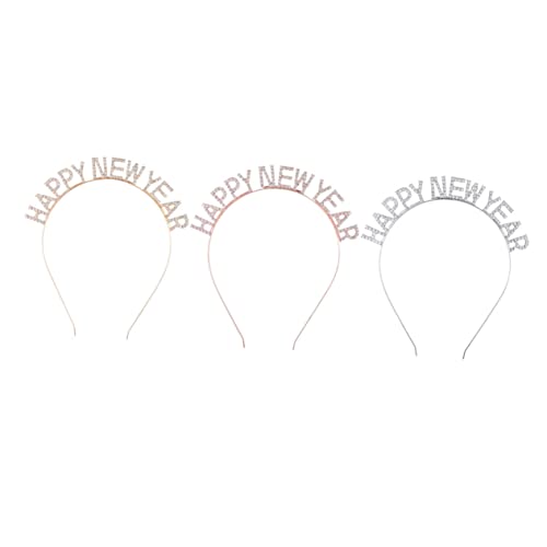 WOFASHPURET 3 Stück Year Haarschmuck aus mit Buchstaben Glitzernde Stirnbänder Gold Roségold und Silber Festliche Kopfbedeckung für Party Festival und Familienfeier WOFASHPURET 3 Stück Year Haarschmuck aus mit Buchstaben Glitzernde Stirnbänder Gold Roségold und Silber Festliche Kopfbedeckung für Party Festival und Familienfeier von WOFASHPURET