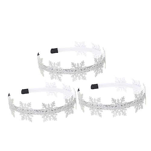 WOFASHPURET 3Stücke Weihnachts Haarreifen Silberne Haarbänder Für Festliche Anlässe Dekorative Weihnachts Kopfbedeckung Als Weihnachtshaar Accessoire von WOFASHPURET