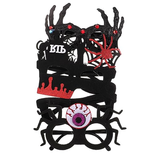WOFASHPURET 4 Stck Teiliges Halloween Party Brillen mit Lustigen Rahmen Dekorative Foto Requisiten Originelle Kostümbrille für Erwachsene Auffällige Partybrille mit Halloween Motiven WOFASHPURET 4 Stck Teiliges Halloween Party Brillen mit Lustigen Rahmen Dekorative Foto Requisiten Originelle Kostümbrille für Erwachsene Auffällige Partybrille mit Halloween Motiven von WOFASHPURET