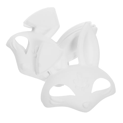 WOFASHPURET 4 Stück Hasengesichtsmaske Unbemalt Leer Hasenhälfte Malen Tier-maskerade-maske Handwerk Lackierbarer Rohling Maskenkostüm Maskerademaske Erwachsene Weiß Pvc WOFASHPURET 4 Stück Hasengesichtsmaske Unbemalt Leer Hasenhälfte Malen Tier-maskerade-maske Handwerk Lackierbarer Rohling Maskenkostüm Maskerademaske Erwachsene Weiß Pvc von WOFASHPURET