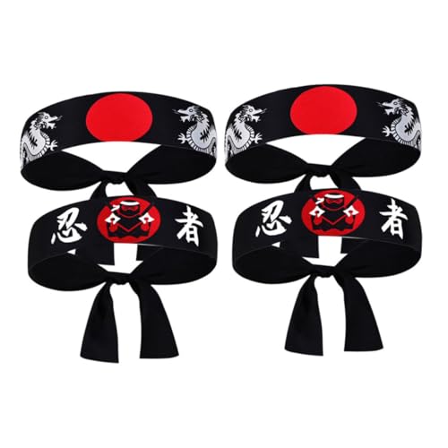 WOFASHPURET 4 Stück Japanisches Ninja -Haarband Japanische Haarzubehör japanische stirnband männer binden stirnbänder für männer Küchenzubehör Ninja-Cosplay Polyester Black WOFASHPURET 4 Stück Japanisches Ninja -Haarband Japanische Haarzubehör japanische stirnband männer binden stirnbänder für männer Küchenzubehör Ninja-Cosplay Polyester Black von WOFASHPURET