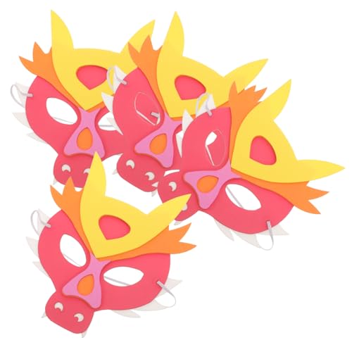 WOFASHPURET 4 Stück Kinder Jahr Des Drachen Maske Cosplay Drachenmaske Drachenmaske Für Maskerade Cosplay Party Maske Niedliche Tiermaske Drachenmaske Für Kinder Drachenmaske Für von WOFASHPURET