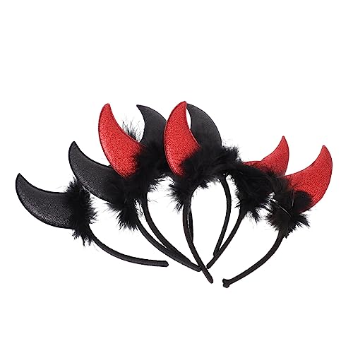 WOFASHPURET 4 Stück Teiliges Halloween Teufelshorn Stirnband mit Bunten Glitzerpailletten Komfortabler Haarschmuck für Kostüm Party Cosplay Karneval und Bühnenauftritte Geeignet für von WOFASHPURET