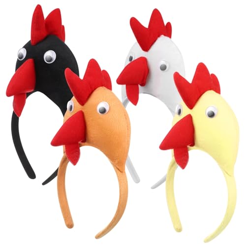 WOFASHPURET 4 Stück Teiliges Party Stirnband Bunte Haarreifen mit Federn Festliches Masquerade Haarband für Damen Langlebiges Partyzubehör für Kostüm und Festtagsfeiern Zufällige Farbe von WOFASHPURET