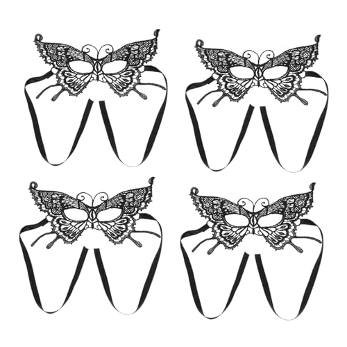 WOFASHPURET Damen Schmetterling Augenabdeckung Maskerade Frauen 4-teiliges Set Hälfte Für Halloween von WOFASHPURET