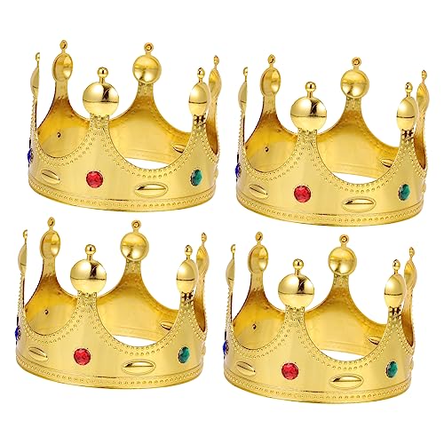 WOFASHPURET 4Stücke Königskronen Kostümzubehör für Erwachsene und Goldene Krone für Geburtstagsfeiern Stabile und Kopfdekoration für Themenpartys WOFASHPURET 4Stücke Königskronen Kostümzubehör für Erwachsene und Goldene Krone für Geburtstagsfeiern Stabile und Kopfdekoration für Themenpartys von WOFASHPURET