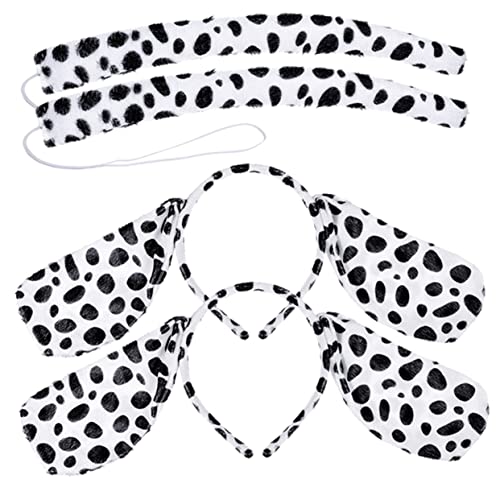 WOFASHPURET 4Stücke Teiliges Dalmatiner Cosplay Set für Stirnband und Schwanzkostüm für Halloween Karneval und Themenpartys und Stabiler Rahmen WOFASHPURET 4Stücke Teiliges Dalmatiner Cosplay Set für Stirnband und Schwanzkostüm für Halloween Karneval und Themenpartys und Stabiler Rahmen von WOFASHPURET