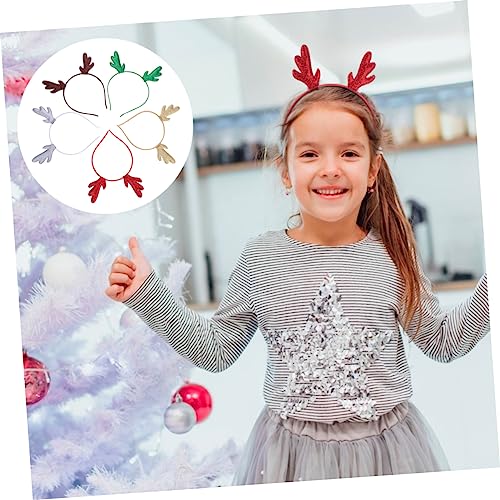 WOFASHPURET 5 Stück Teiliges Weihnachts Haarband Rentiergeweih Haarreif Party Kopfschmuck Material Festliche Dekoration Geschenkidee für Winter Feiertage Cosplay Alltag von WOFASHPURET