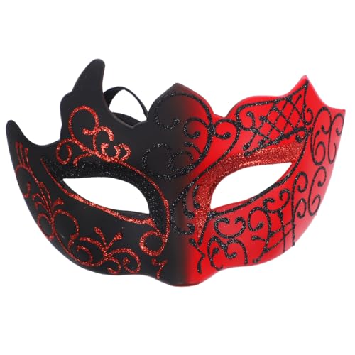 WOFASHPURET 5St Halbgesichts-Flammenmaske Kostüm Party Maske Dekor Halloween-Partymaske halloween masken halloweenmaske Augenmaske Augenbinde Halloween-Cosplay-Maske Frauenmaske für Party rot von WOFASHPURET
