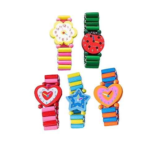 WOFASHPURET 5Stücke Kreative Holzuhren Im Cartoon Design Interaktives Für Armbanduhr Für Zufällige Farben von WOFASHPURET