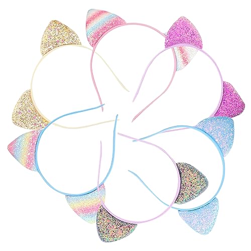 WOFASHPURET 6 Stck Teiliges Glitzer Katzenohren Haarreif Leichte Stirnbänder Candy Farben Bequemes Dekoratives Kopfband für Mädchen für Party Cosplay und Alltag WOFASHPURET 6 Stck Teiliges Glitzer Katzenohren Haarreif Leichte Stirnbänder Candy Farben Bequemes Dekoratives Kopfband für Mädchen für Party Cosplay und Alltag von WOFASHPURET