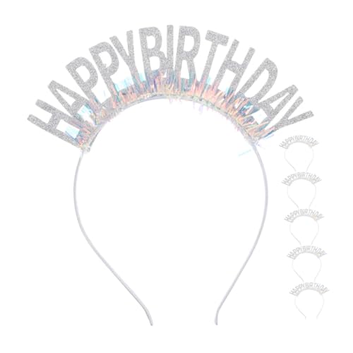 WOFASHPURET 6 Stück Happy Birthday Stirnbänder mit Glitzer Tinsel Weiße Party Haarbänder für Mädchen und Frauen Leichte Langlebige Geburtstagskopfbedeckung für Feierlichkeiten und Fotos WOFASHPURET 6 Stück Happy Birthday Stirnbänder mit Glitzer Tinsel Weiße Party Haarbänder für Mädchen und Frauen Leichte Langlebige Geburtstagskopfbedeckung für Feierlichkeiten und Fotos von WOFASHPURET