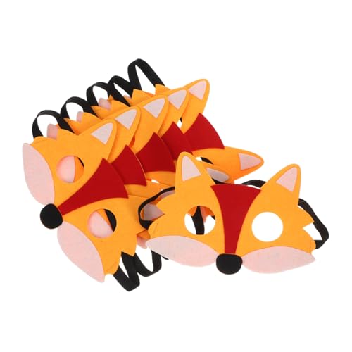 WOFASHPURET 6 Stück Oberfläche aus Vliesfilz Dekoration Fuchs Tiermasken aus Filz Halloween-Tiermaske Party halloween costume halloween kleidung Halloween-Maske Halbgesichts-Fuchsmaske gefühlt von WOFASHPURET