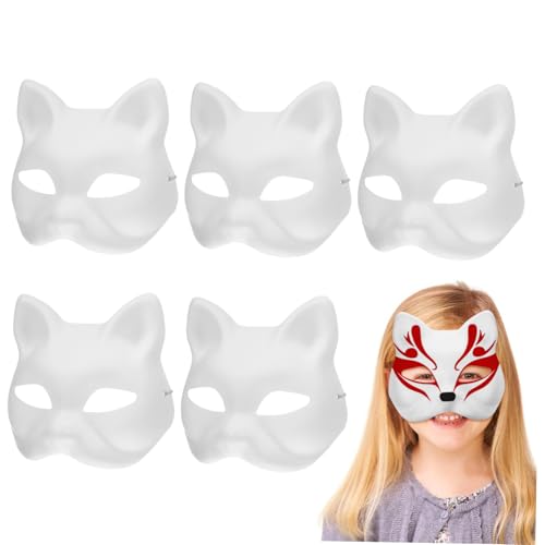 WOFASHPURET 6 Stück katze gesichtsmaske Tiermaske selber machen Halloween-Party-Versorgung Maske-Maskerade-Party unbemalte Katzenmaske Maske in Katzenform Katzenmaske leer Papier Weiß WOFASHPURET 6 Stück katze gesichtsmaske Tiermaske selber machen Halloween-Party-Versorgung Maske-Maskerade-Party unbemalte Katzenmaske Maske in Katzenform Katzenmaske leer Papier Weiß von WOFASHPURET