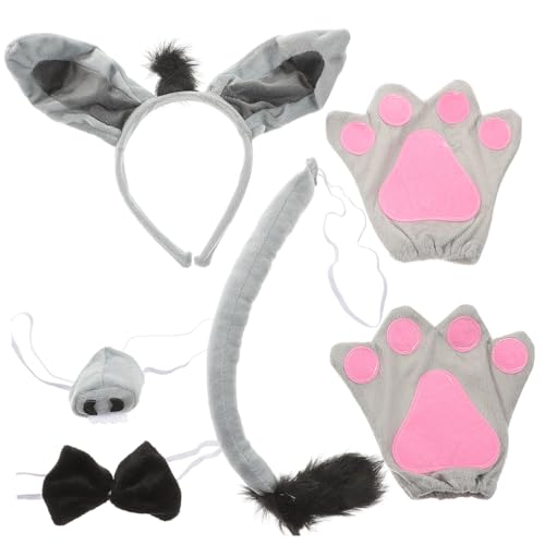 WOFASHPURET 6Stücke Teiliges Eselkostüm für Eselstirnband Fliege für Halloween und Kostümpartys Hautfreundlich und Bequem für Stundenlangen Spaß WOFASHPURET 6Stücke Teiliges Eselkostüm für Eselstirnband Fliege für Halloween und Kostümpartys Hautfreundlich und Bequem für Stundenlangen Spaß von WOFASHPURET