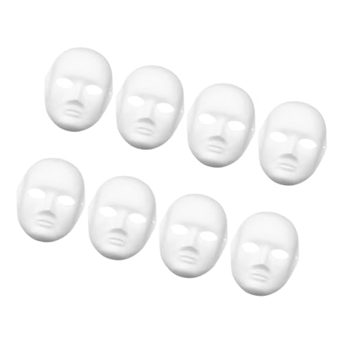 WOFASHPURET 8Stücke DIY Bastelmasken Pappmaché Weiße Kostümmaske Für Bemalbare Masken Für Halloween Karneval Cosplay Kreative Gruppenaktivitäten von WOFASHPURET