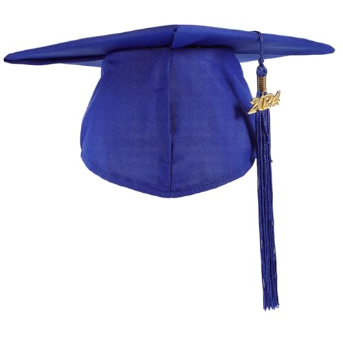 WOFASHPURET Abiturmütze Für Frauen Dein Abschlusshüte Kappe Party Erwachsene Mütze Für Den Junggesellenabschied Männer Mütze Hut Für Abschlussmütze Quaste Schule Blue Polyester von WOFASHPURET