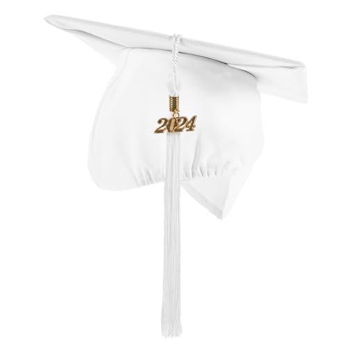WOFASHPURET Abiturmütze blaue Abschlusskappe Hüte für Männer Absolventen Meisterkappe Abschluss ihr Party Kappendekorationen für den Abschluss Kappe Graduierung Polyester Weiß von WOFASHPURET