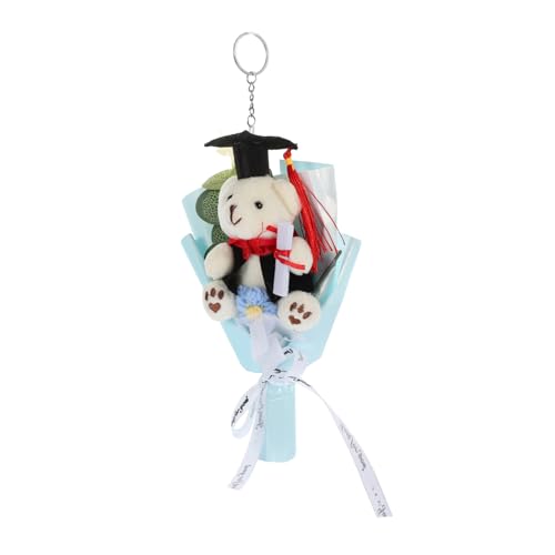 WOFASHPURET Abschlussstrauß mit Bärenpuppe Kreatives für Graduierung Niedlicher Doktorbär mit Blumen Deko für Abschlussfeier Tolles Fotorequisit Handwerkliche Verarbeitung von WOFASHPURET
