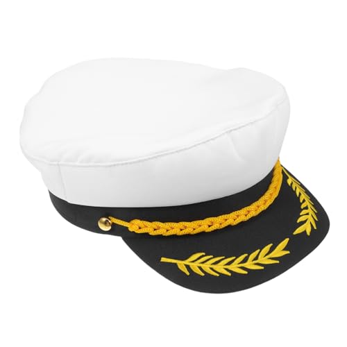 WOFASHPURET Boat Captain Mütze Weiß Matrosen Hut Herren Damen Vintage Stil Klassisch Robust Für Karneval Kostüm Party Zubehör WOFASHPURET Boat Captain Mütze Weiß Matrosen Hut Herren Damen Vintage Stil Klassisch Robust Für Karneval Kostüm Party Zubehör von WOFASHPURET