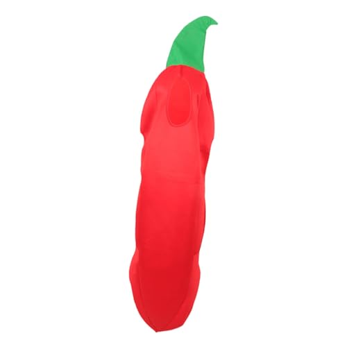 WOFASHPURET Chili-pfeffer-kostüm Mexikanisches Partykostüm Maskerade-party-dekor Pflanzliche Cosplay-kleidung Chili-pfeffer-kleidung Gemüsekostüm Rot Stoff Abschlussball Kind Schmücken von WOFASHPURET