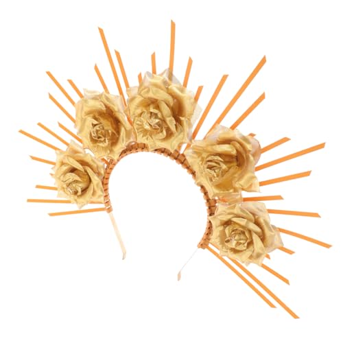 WOFASHPURET Damen Stirnband mit Goldfarbenen Blumen Dekorativer Kopfschmuck für Party und Cosplay Vielseitiges Haarband als Foto Requisite für Halloween Fest und Alltag Geeignet WOFASHPURET Damen Stirnband mit Goldfarbenen Blumen Dekorativer Kopfschmuck für Party und Cosplay Vielseitiges Haarband als Foto Requisite für Halloween Fest und Alltag Geeignet von WOFASHPURET